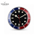 Relógio de Parede Diver Azul e Vermelho 35cm Silencioso Estilo Luxo