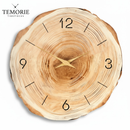 Relógio de Parede Madeira Natural – Silencioso e Decorativo