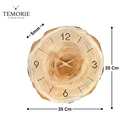Relógio de Parede Madeira Natural – Silencioso e Decorativo