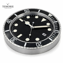 Relógio de Parede Diver Preto 35cm Silencioso Estilo Luxo